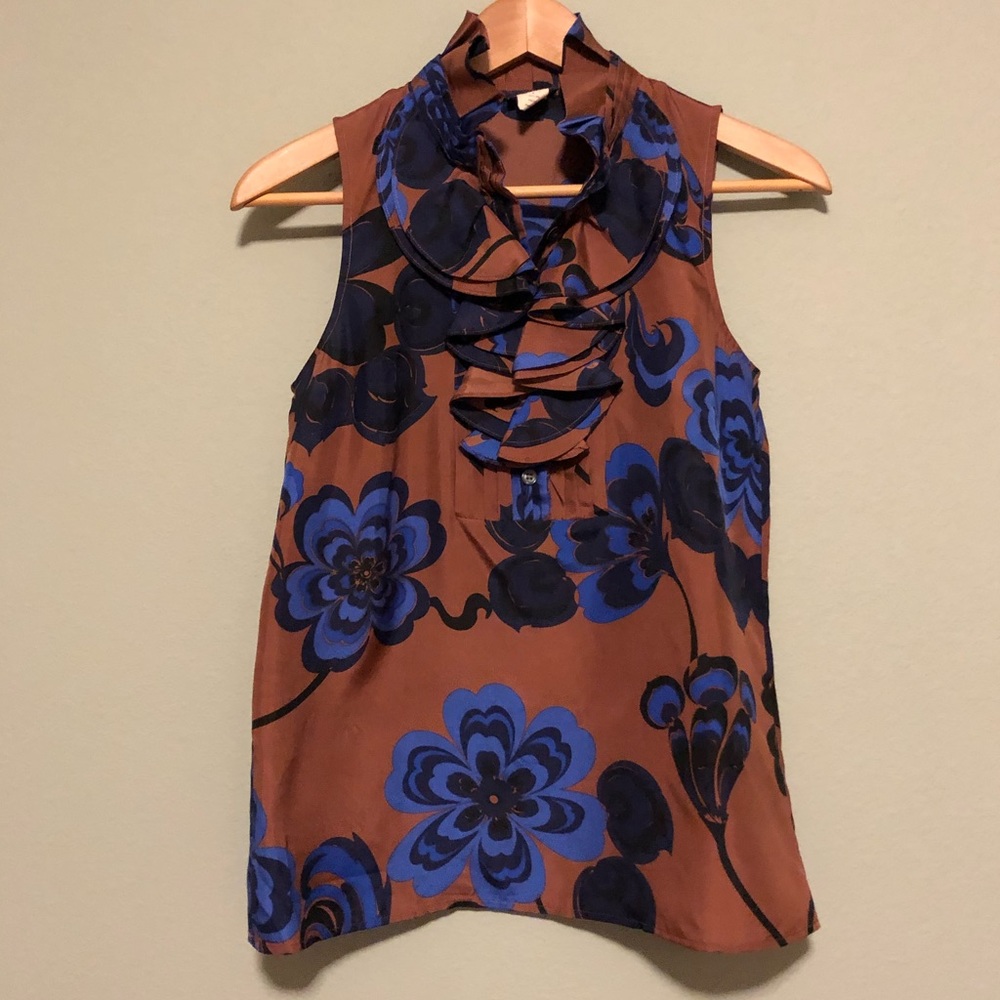 J. Crew Silk Ruffle Top - Size 2